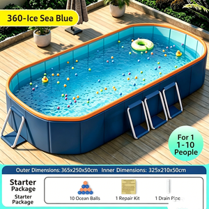 อ่างน้ำแข็งทรงรี 360 Ice Sea Blue แบบตั้งพื้น โครงเหล็ก พร้อมบันได สำหรับ 1 ถึง 10 คน - Product Image 4