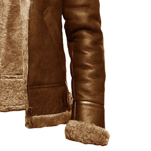 Chaqueta de cuero para hombre, diseño personalizado con lana, piel de oveja pakistaní de alta calidad, venta al por mayor, moda otoño invierno. - Product Image 2