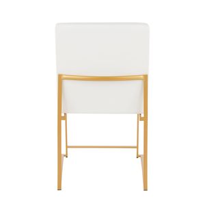 Set di 2 Sedie da Pranzo Fuji Contemporanee con Schienale Alto in Ecopelle Oro e Bianca, Design Moderno ed Elegante - Product Image 5