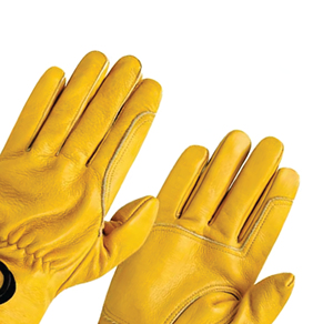 FURUNDA Goatskin Leather Work Gloves (EN388 Certified)-Wing Thumb Cotton Liner Reinforced Palm Elastic <b>Wristlet</b> Size L for - Product Image 6