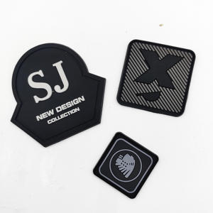 Patch en caoutchouc 3D gaufré, forme carrée, badge autocollant noir avec motif croix - Product Image 3