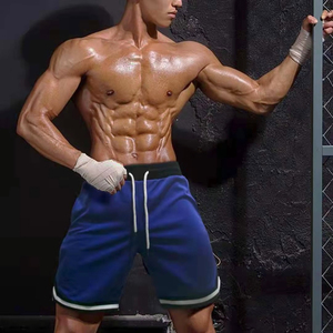 Men's Black Mesh Drawstring <b>Shorts</b> <b>with</b> <b>Zip</b> <b>Pockets</b> Casual Style Mid Waist Breathable Polyester Embroidery 180g - Product Image 6