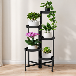 Soporte Redondo de Metal Negro de Varios Niveles para Plantas, Estante Moderno para Macetas de Interior, Exhibidor de Jardín para Decoración del Hogar y Balcón - Product Image 2
