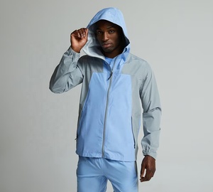 <b>Men's</b> Hooded Windbreaker <b>Jacket</b> Lightweight Waterproof Quick Dry Outdoor Sports Outerwear Custom Logo - Product Image 2