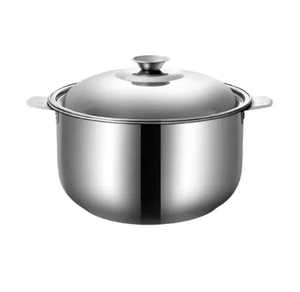 Stainless Steel <b>Pot</b> Flip Top <b>Lid</b> Dishwasher Safe Kitchen Cookware Luxury Design Handle Heatable Stackable Food Container - Product Image 1