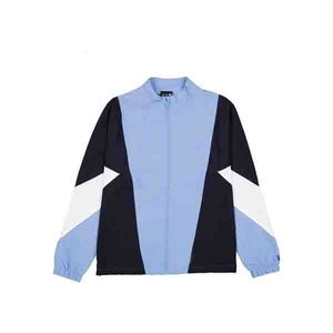 Men's Color Blocking <b>Racer</b> <b>Jacket</b> Windproof Zipper Closure Sporty Stand Collar Polyester Autumn Wear Regular Fit - Product Image 1