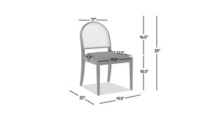 Chaise de salle à manger en bois massif Panama, chaise de salle à manger latérale en rotin courbé avec bois de teck et matériau en rotin naturel - Product Image 6