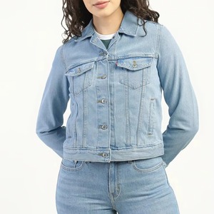 Blousons en jean bleu personnalisés pour femmes 2026 – Coupe ample, boutonnés, écologiques, décontractés, pour l'automne – Vente en gros de qualité supérieure - Product Image 2