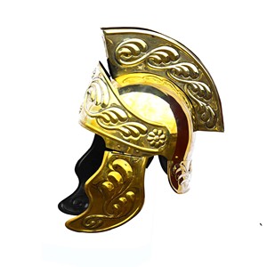Casque romain authentique à plume rouge, réplique artisanale en métal pour reconstitutions historiques et collectionneurs - Product Image 2