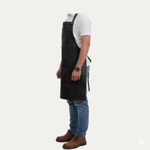 High Quality Handmade Leather <b>Apron</b> for BBQ Grill <b>Kitchen</b> Custom Logo Bulk Supplier Factory Direct LPN-0223 - Product Image 2