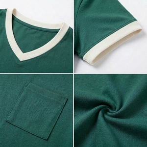 เสื้อยืดคอวีผู้หญิงสำหรับทุกวัน ผ้าฝ้ายพรีเมียม แขนสั้น แฟชั่นทันสมัย เสื้อยืดพื้นฐาน - Product Image 6