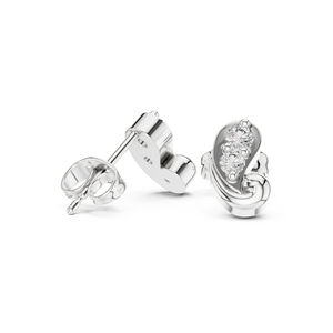 Pendientes de compromiso de oro amarillo de 14 quilates con diamantes cultivados en laboratorio para mujer |   Diamante Cultivado Nuevo - Product Image 4