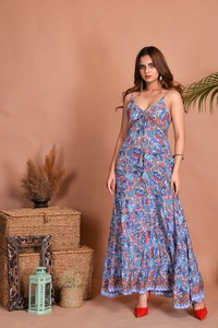 Bohemian Silk Maxi <b>Dress</b> for Women Floral Printed Summer <b>Dress</b> Comfortable Beachwear <b>Dress</b> at Wholesales Price Bulk Export - Product Image 4