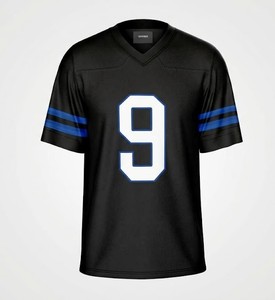 เสื้อฟุตบอลอเมริกันสีดำ คอวี พิมพ์ลายหมายเลข 9 ด้วยเทคนิค Sublimation สำหรับผู้ชาย แขนสั้น ทรงปกติ แฟชั่นกีฬายอดนิยมปี 2026 - Product Image 1