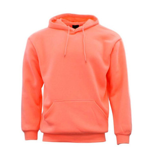 เสื้อฮู้ดผู้ชายสีคอรัล ทรงปกติ ผ้าฟลีซคอตตอน สไตล์ลำลอง สำหรับฤดูใบไม้ร่วง สีพื้น มีกระเป๋า ดีไซน์แบบถัก - Product Image 1