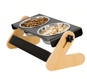 Anti-Skid Stainless Steel Cat Dishes with Removable Metal Bowls Dishwasher Safe Pet Feeding Station Supplier - Product Image 3