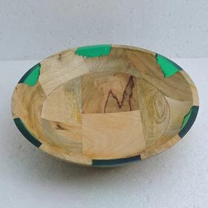 Nouveaux bols et mangeoires pour animaux de compagnie, résine époxy verte, Joint en bois de forme non coupée, bol rond ou saladier de service de haute qualité - Product Image 6