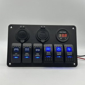 Panneau de commande 6 interrupteurs 12V à LED, étanche, pour voiture, camping-car, <span class=keywords><strong>bateau</strong></span>, marine, avec disjoncteur - Product Image 6