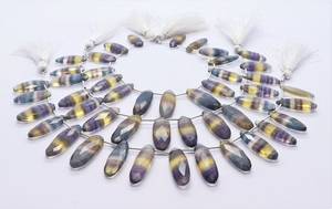 Perles de fluorite naturelle facettées de forme fantaisie, 9 pouces, perles de fluorite ovales multicolores, perles de fluorite pour la création de bijoux - Product Image 2