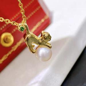 Super Cute AB Cat Shaped Freshwater <b>Pearl</b> Color Preserving Fashion Jewelry <b>Set</b> Includes Earrings and Necklace with Chain - Product Image 3