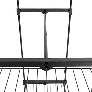 Armadio pieghevole in plastica a cinque livelli con spazio per appendere vestiti - Nero - Product Image 6
