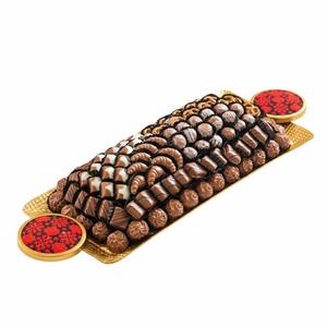 Bandeja de lujo para chocolates, elegante plato de cobre para postres, bandeja decorativa con asa para servir, ideal para regalos de Eid y bodas. - Product Image 5