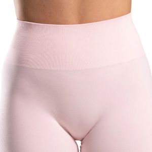 Shorts de sport taille haute sans couture rose pâle pour femme, compressifs, extensibles, pour la gym et l'entraînement - Product Image 4