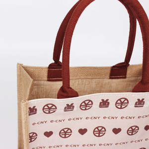 Bolsa de Compras Grande Ecológica de Yute Natural con Asas de Algodón para Supermercado y Uso Diario - Product Image 3