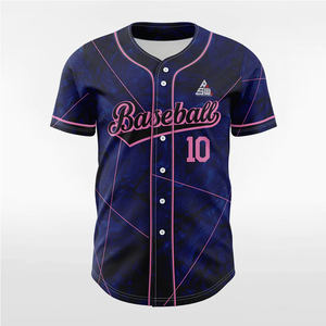 Maillot de baseball noir à rayures abstraites 2025 avec accents multicolores, design boutonné, nom et numéro personnalisables, style professionnel pour équipe - Product Image 1