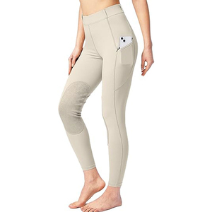 Women's High Rise <b>Equestrian</b> Jodhpurs Solid Color Slim Fit With Buckle Closure For Riding - Product Image 3