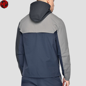 Chaqueta cortavientos de nailon personalizada para hombre, talla grande, con forro de malla, mangas raglán de poliéster para exteriores, con capucha, para hombre - Product Image 5