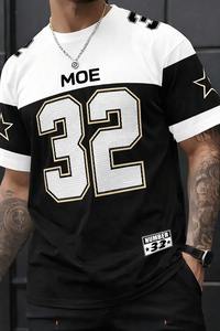 Maillot de football américain tendance personnalisé pour homme en polyester mesh, t-shirts d'été rétro, maillot de football style streetwear USA OEM - Product Image 2