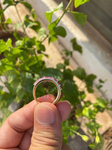 Natural Pink Sapphire Diamond Engagement <b>Ring</b> 925 Sterling <b>Silver</b> 14K Solid Gold <b>Emerald</b> Cut Rhodium Plated Party Bridal <b>Ring</b> - Product Image 4