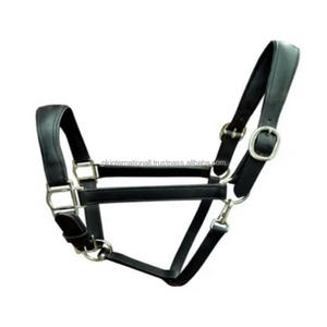 Classic Custom Design Double <b>Stitching</b> & Padding Genuine Leather Horse Halter with Solid Adjustable Brass Hardware & Fittings - Product Image 1