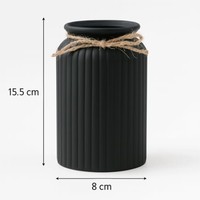 Vas Silinder Komposit Bambu dengan Lis Jute |   Pot Bunga Grosir Buatan Tangan