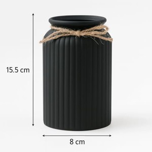 Jarrón cilíndrico de compuesto de bambú con ribete de yute |   Maceta Artesanal al por Mayor - Product Image 4