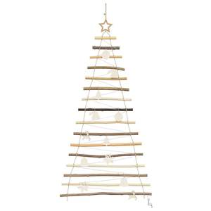Árbol de Navidad de Madera de Fresno Maciza con 80 Luces LED de 59.06 Pulgadas, Luces de Navidad Naturales - Product Image 5
