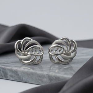 DIVYORO INTERTWINED <b>SILVER</b> <b>STUDS</b> EARRING - Product Image 3