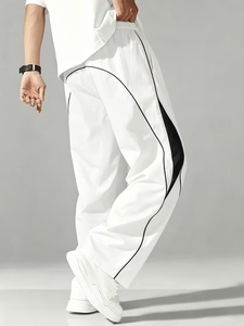 Pantalon de survêtement décontracté pour homme, coupe ample, en toile de spandex/nylon, respirant, séchage rapide, taille élastique, braguette zippée, poches - Product Image 2