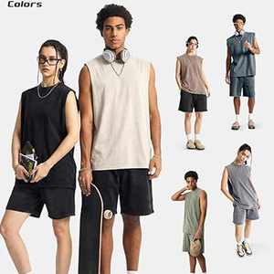 Vintage Oversized Custom Design Pattern Gym Sleeveless T-shirt Muscle Unisex Plus Size Tank Tops Acid Washed - Product Image 6