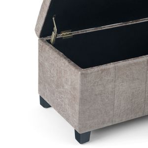 Panca contenitore Dover grigio tortora effetto invecchiato - Elegante sgabello e ottomana - Product Image 5
