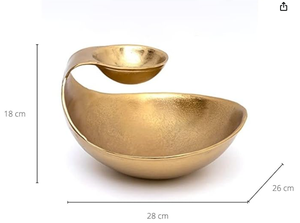 Luxury Gold Snack Serving Bowl with Dip Holder | 2-in-1 Chip & Dip Bowl | Metal Serving Dish | Party Serving Set | Ramadan <b>Eid</b> - Product Image 5
