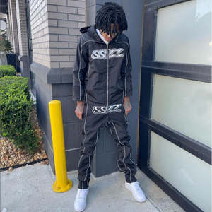 Conjunto de Chaqueta y Pantalones Deportivos de Invierno de Nailon Personalizado, Chaqueta Cortavientos Informal de Gran Resistencia, Chándal Cortavientos para Hombre - Product Image 2