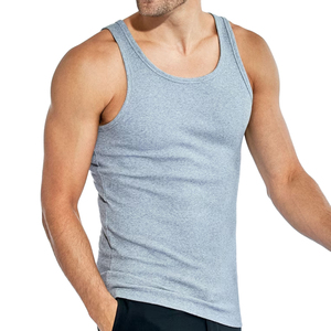 Débardeurs sans couture en coton mélangé spandex tricoté de haute qualité pour hommes Fournisseur de vêtements personnalisé OEM à bas quantité minimale de commande de BD - Product Image 2