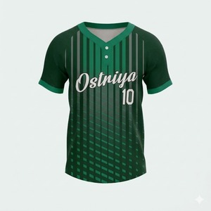 เสื้อเบสบอล/ซอฟต์บอลชายแบบแห้งเร็ว ระบายอากาศได้ดี พิมพ์ลายแบบ Heat Transfer สีพื้น ยูนิเซ็กซ์ ผลิตจากโพลีเอสเตอร์ 100% รุ่นใหม่ล่าสุด - Product Image 2