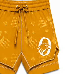 Shorts de Natación Color Amarillo Dorado y Blanco, Ligeros, de Secado Rápido, Transpirables, con Cordón en la Cintura, para Entrenamiento, Deportes Acuáticos - Product Image 5