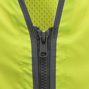 Men's Safety Vest Multi Functional Usage <b>Top</b> Rating Vest Neon Color Zip Up <b>Reflective</b> Tape Work Vest With Custom Designed Logo - Product Image 4