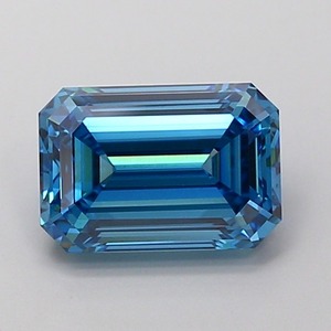 Diamant de laboratoire de 2,01 carats, taille émeraude, bleu vif fantaisie, VS1, polissage excellent, pierre précieuse CVD de qualité supérieure pour bijoux fins - Product Image 1
