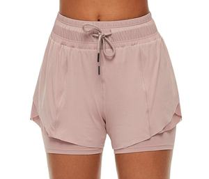 Shorts Deportivos de Cintura Alta para Mujer, de Secado Rápido, con Forro de Malla y Cierre - Product Image 1