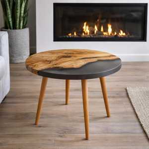 <b>Resin</b> Eco-Friendly Customizable Coffee <b>Table</b> Smoky Gray <b>Epoxy</b> <b>Resin</b> Modern Hand-painted - Product Image 5